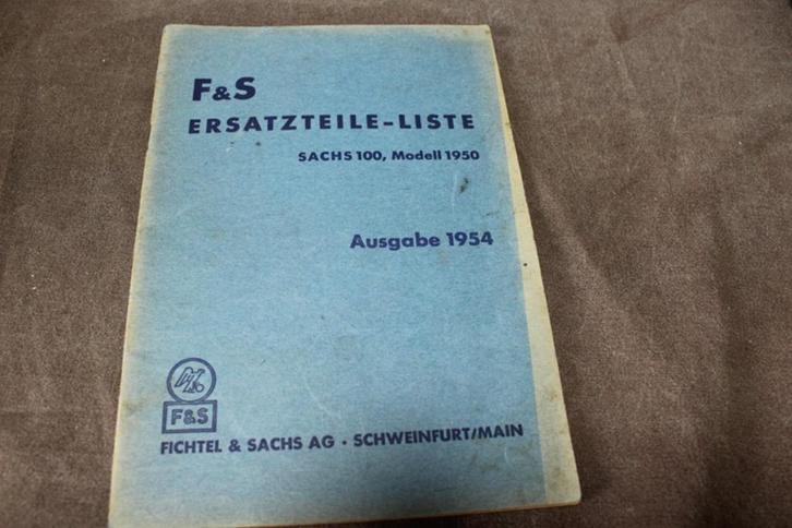 Sachs 100 modell 1950 ersatzteile liste Fichtel & Sachs, Motoren, Handleidingen en Instructieboekjes, Overige merken, Ophalen of Verzenden