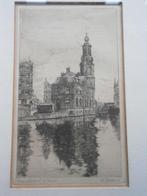 Amsterdam, Munttoren, Mooie ets van W.Ottema, (RKD), Antiek en Kunst, Ophalen of Verzenden