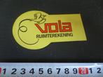 sticker VOLA ruimterekening, Verzamelen, Stickers, Ophalen, Zo goed als nieuw, Bedrijf of Vereniging