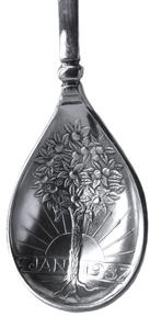 1937 lepeltje met bewerkte bak , huwelijk. J & B, Antiek en Kunst, Verzenden