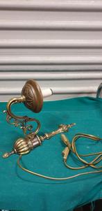 Wandlamp, antiek, messing en hout, met schakelaar, Ophalen of Verzenden, 'T Olde Gre-j, Info@toldegrej.nl, Endepoelstraat 20f Didam