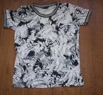 Zwart Wit T-Shirt met Bladprint NED (M), Kleding | Dames, T-shirts, Maat 38/40 (M), Wit, Ophalen of Verzenden, Korte mouw