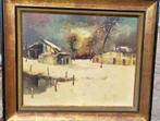 schilderij van Michel Nat winterlandschap nette staat., Ophalen of Verzenden