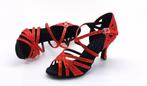 Rode latin glitter danshakken salsa ballroom dames schoenen, Verzenden, Nieuw, Rood, Dansschoenen