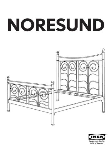 Ikea Noresund bedframe zwart metaal 160x200 - afbeelding 2