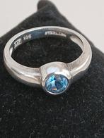 Zilveren ring met synthetische spinel - maat 20, 20 of groter, Blauw, Ophalen of Verzenden, Zo goed als nieuw