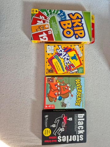 Kaartspellen: Skipbo, Take5!, Beverbende, Blackstorie beschikbaar voor biedingen