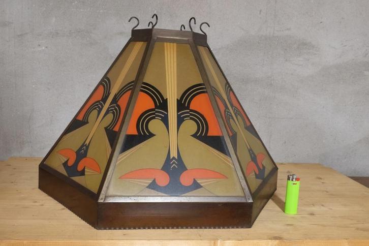 Kap van plafondlamp antiek Amsterdamse school, Antiek en Kunst, Antiek | Lampen, Ophalen