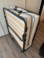 Opklapbaar logeerbed 190x90 met hoes, Ophalen, 90 cm, Eenpersoons, Zwart