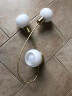 Plafondlamp goudkleur glazen bolletjes, Ophalen, Gebruikt, Glas