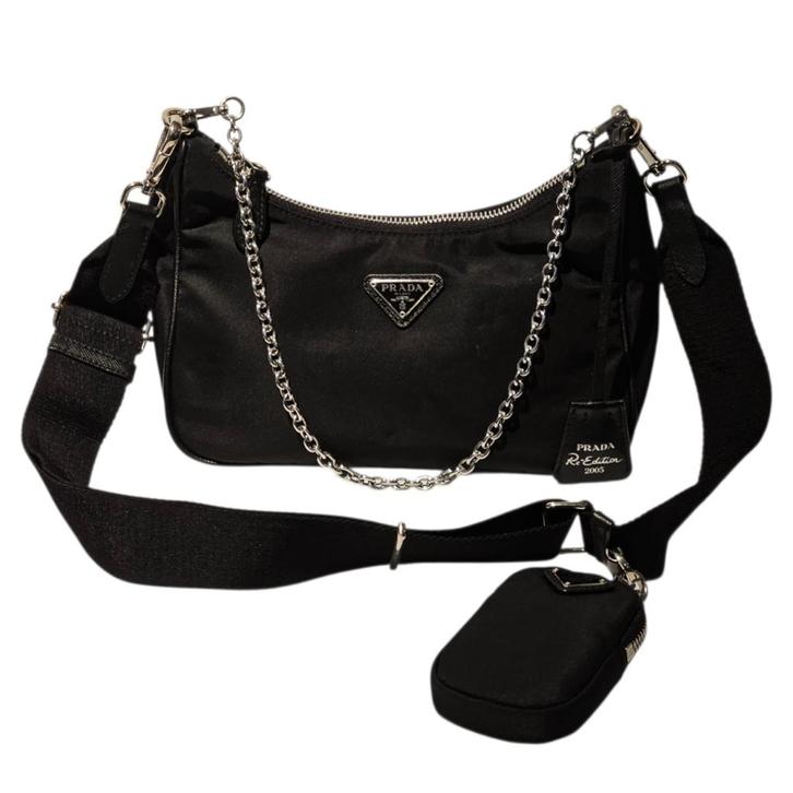 Prada RE-EDITION 2005 Handbag Nylon Black, Sieraden, Tassen en Uiterlijk, Tassen | Damestassen, Gebruikt