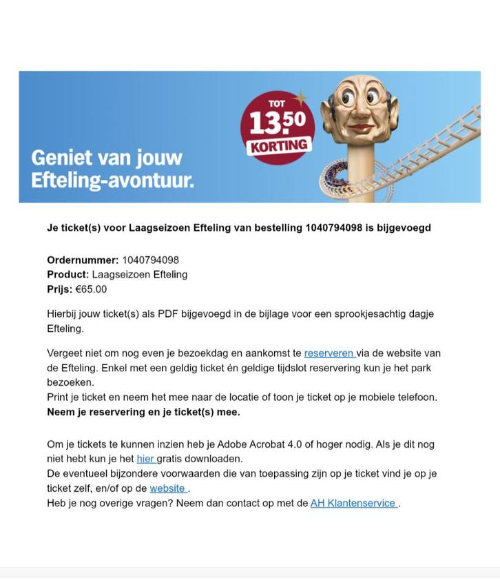 Efteling kaartjes, Tickets en Kaartjes, Recreatie | Pretparken en Attractieparken, Twee personen, Ticket of Toegangskaart