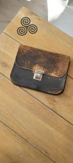 Oud Leren Pouchet Tas, Ophalen of Verzenden, Gebruikt, Bruin, Overige typen