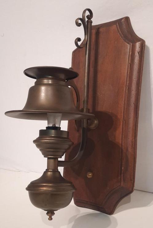 Wand Lamp Hout en Messing, Huis en Inrichting, Lampen | Wandlampen, Nieuw, Hout, Ophalen of Verzenden