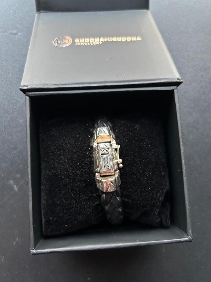 Buddha to Buddha mangky leather zwart maat E 19 cm, Sieraden, Tassen en Uiterlijk, Armbanden, Zo goed als nieuw, Ophalen of Verzenden