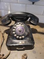 Oude metalen met bakelieten telefoon Siemens 1954, Antiek en Kunst, Ophalen of Verzenden