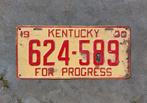 Kentekenplaat 1930 Kentucky USA Nummerplaat Nummerbord, Ophalen of Verzenden, Gebruikt, Auto's