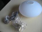 nog nieuwe hanglamp met dichte/gesloten witte glazen kap, Ophalen, Nieuw, Glas, Minder dan 50 cm