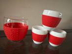 Bodum Espresso Mokken & Glas met Rode Silicone, Huis en Inrichting, Ophalen of Verzenden, Nieuw