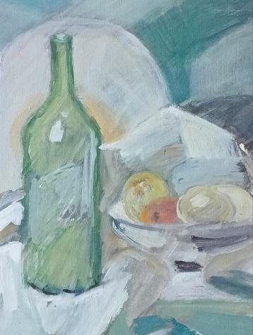 Stilleven olieverf schilderij op doek beschikbaar voor biedingen
