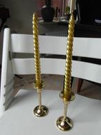 messing kandelaar kaarsenstandaard 14 cm H 2 stuks, Antiek en Kunst, Antiek | Kandelaars, Ophalen of Verzenden, Goud