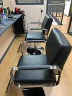 2 kappersstoelen, zwart, Huis en Inrichting, Stoelen, Ophalen, Gebruikt, Twee, Zwart