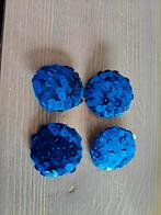 4 koningsblauwe knopen met pailletten, 4 cm. groot, Ophalen of Verzenden, Nieuw, Knoop of Knopen