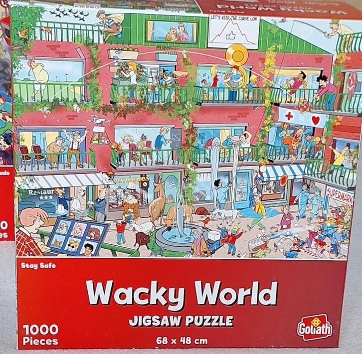Wacky World Goliath puzzel, Stay Safe 1000  68x48 cm, Hobby en Vrije tijd, Denksport en Puzzels, Zo goed als nieuw, Legpuzzel