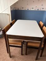 Vintage Dutch Design - eettafel plus vier stoelen, Ophalen, Zo goed als nieuw, 4 tot 6 stoelen