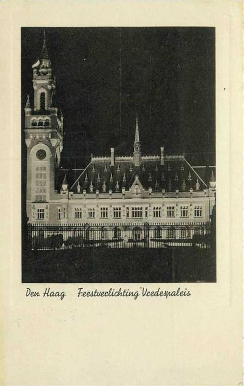 (300-181-029) Den Haag Feestverlichting Vredespaleis, Verzamelen, Ansichtkaarten | Nederland, Zuid-Holland, Verzenden