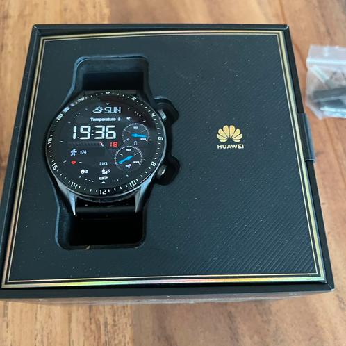 Zgan Huawei Watch GT 2 RVS Grijs 46 mm NL, Sieraden, Tassen en Uiterlijk, Sporthorloges, Zo goed als nieuw, Android, Grijs, Afstand