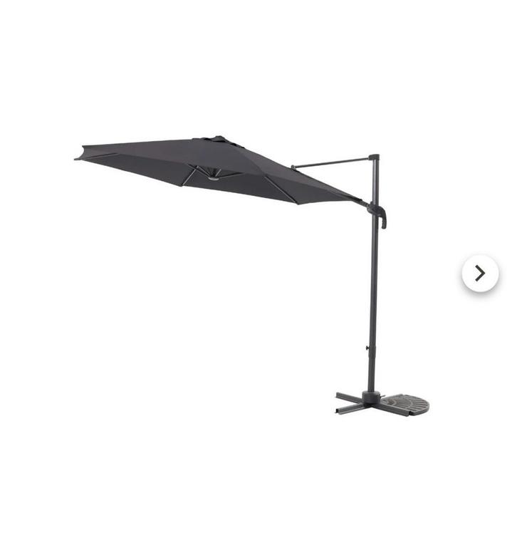 Central Park zweefparasol Vive 2,9m antraciet, Tuin en Terras, Parasols, Zo goed als nieuw, Zweefparasol, Ophalen