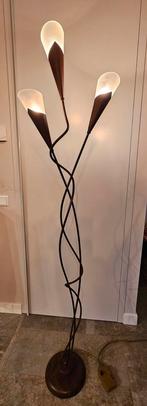 Vintage Massive vloerlamp met 3 lampen, Ophalen, Gebruikt, Vintage, Glas