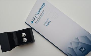 Diamanten Oorbellen 2.15ct HRD 14k Witgoud beschikbaar voor biedingen
