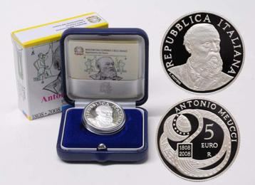 Italië, 5 euro 2008, Meucci, zilver proof + 2011, Unity, BU  beschikbaar voor biedingen