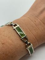 X222 Prachtige zilveren armband met jade Franz Schreurle, Sieraden, Tassen en Uiterlijk, Antieke sieraden, Ophalen of Verzenden