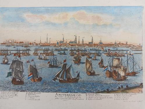 AVELINE, P. A. - Amsterdam Ville du comté de Hollande 1692, Antiek en Kunst, Kunst | Etsen en Gravures, Ophalen of Verzenden