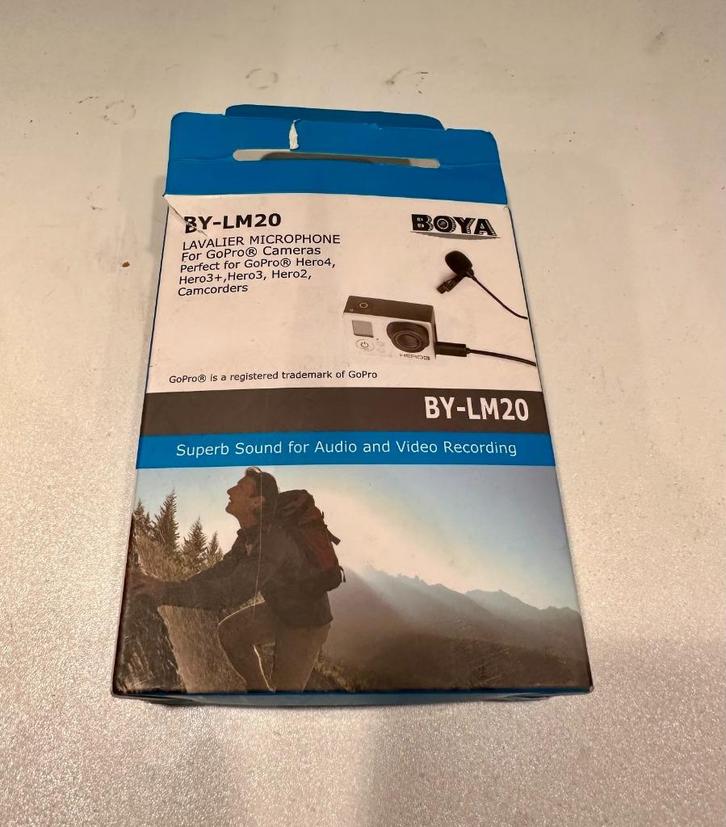 🎤 BOYA BY-LM20 Lavalier Microfoon + GoPro Adapter 🎤, Audio, Tv en Foto, Videocamera's Digitaal, Gebruikt, Overige typen, Overige soorten
