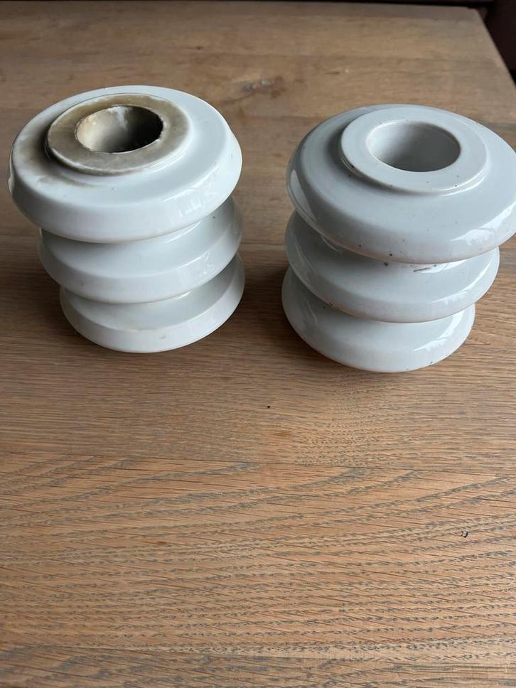 Antieke Porseleinen Isolatoren - Set van 2, Antiek en Kunst, Antiek | Overige Antiek, Ophalen