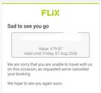 Flixbus voucher, Eén persoon, Kortingsbon