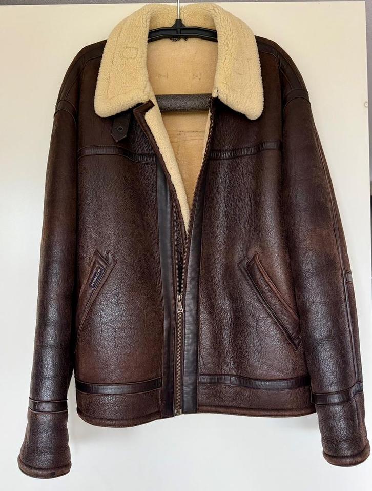 MC Gregor Vintage lammycoat jas (100% lamb leather) mt56, Kleding | Heren, Jassen | Winter, Zo goed als nieuw, Maat 56/58 (XL)