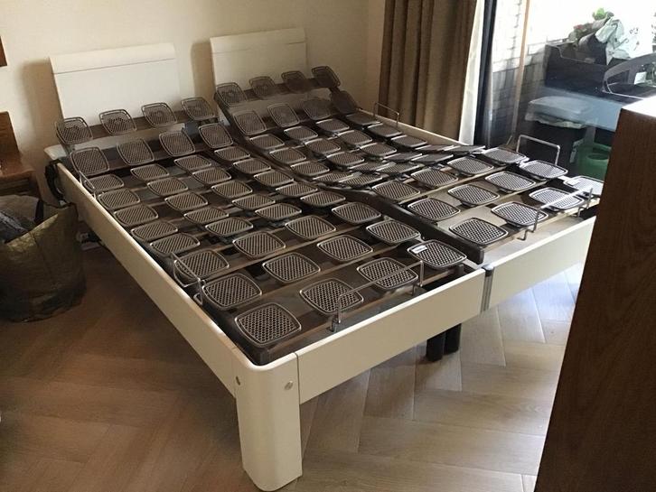 Ledikant met latten schotelbodem van tempur, Huis en Inrichting, Slaapkamer | Bedden, Tweepersoons, Hout, Wit, Ophalen of Verzenden