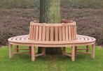 Boombank Teak – Ronde Hardhouten Bank 110x220x90 cm – OP=OP, Ophalen of Verzenden, Nieuw, Teakhout