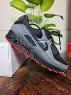 Nike Air Max 90 Black Grey Red maat 43, Zwart, Nike, Ophalen of Verzenden, Nike