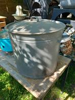 Grote zinken wasketel met deksel, 50 ltr, plantenbak, Tuin en Terras, Ophalen of Verzenden, Zo goed als nieuw