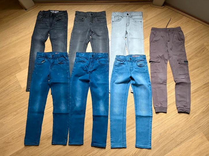 Pakket 7x skinny jeans jongens spijkerbroek maat 134 ZGAN!, Kinderen en Baby's, Kinderkleding | Maat 134, Zo goed als nieuw, Jongen