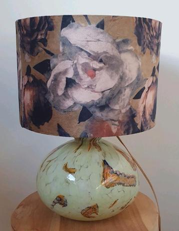 Art deco lamp, opaline glas Thabur stijl, vintage gemarmerd beschikbaar voor biedingen