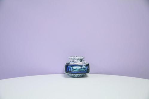 blauwe gemêleerde West Germany vaas, Huis en Inrichting, Woonaccessoires | Vazen, Gebruikt, Blauw, Minder dan 50 cm, Aardewerk of Porselein