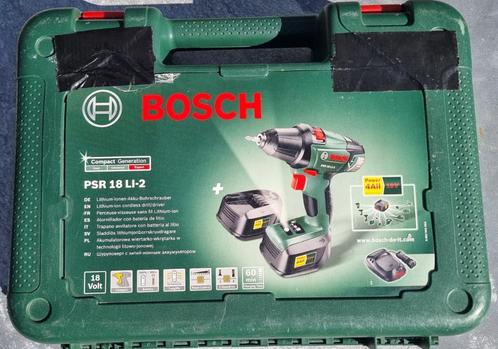 Bosch Accuschroefboormachine - Met 2x 18 V accu en lader - I, Doe-het-zelf en Verbouw, Gereedschap | Boormachines, Gebruikt, Boor- en Schroefmachine
