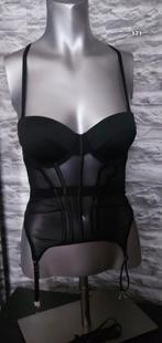 sexy zwart mesh torselet S, Kleding | Dames, Ondergoed en Lingerie, Ophalen of Verzenden, Zwart, Body of Korset